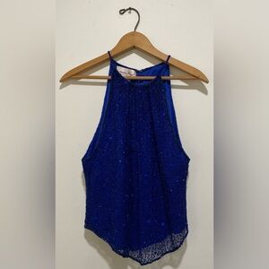 Laurence Kazar Royal Blue vintage beaded garment